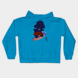 Poodle surfing Kids Hoodie